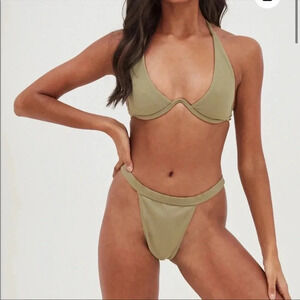 4th Reckless Olive green bikini top